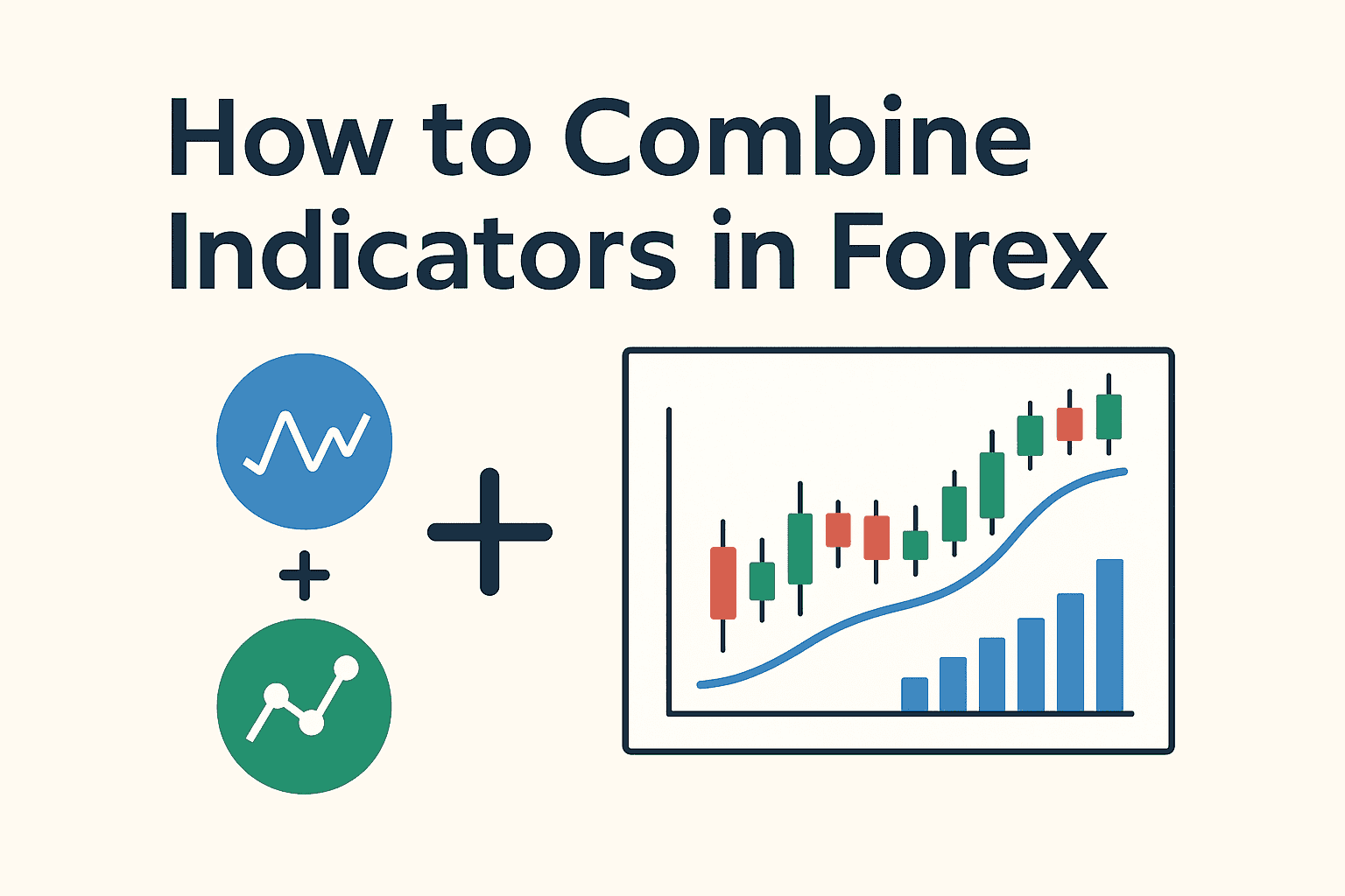 Forex chart combining candlesticks with indicators like moving average and volume